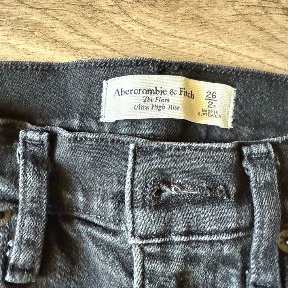 Abercrombie & Fitch Charcoal High Rise Flare Jeans